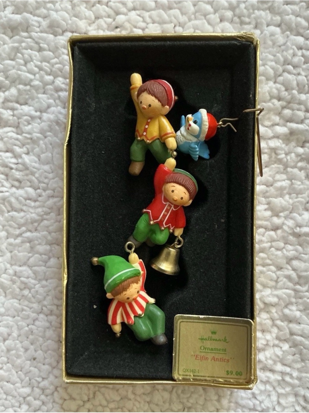 Hallmark Tree-Trimmer Collection Elf Elfin Antics Hanging Ornament QX142-1 Mini